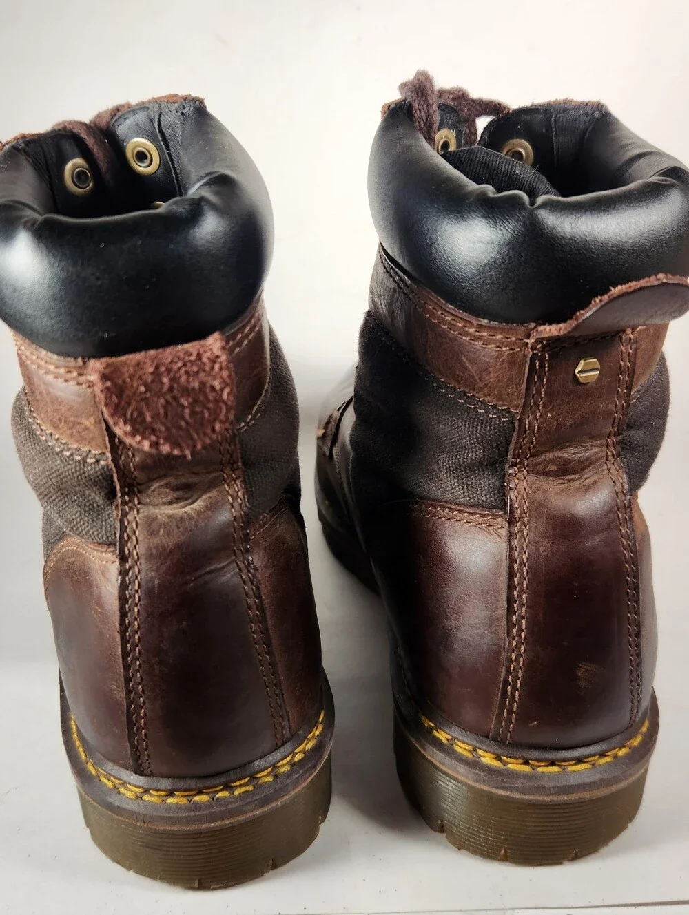 DOC MARTENS Men’s Joel 8 Eye Motorcycle Boot Size 11 Brown Leather Biker Shoe